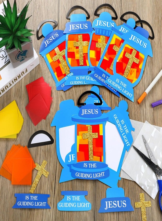 Lunmon 24 Sets Jesus Lights The Way Tissue Crafts for Kids Easter Religious Crafts Jesus Cross Oil Lamp Tissue Paper DIY Christian Easter Gifts for Vbs Sunday School Church Home Classroom Activities - Image 4